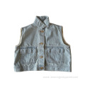 Sleeveless Children's Washed Denim Vest